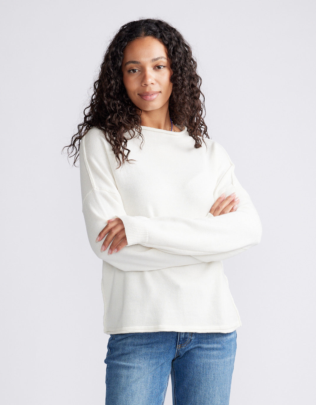 Biarritz Raw Edge Knit - White