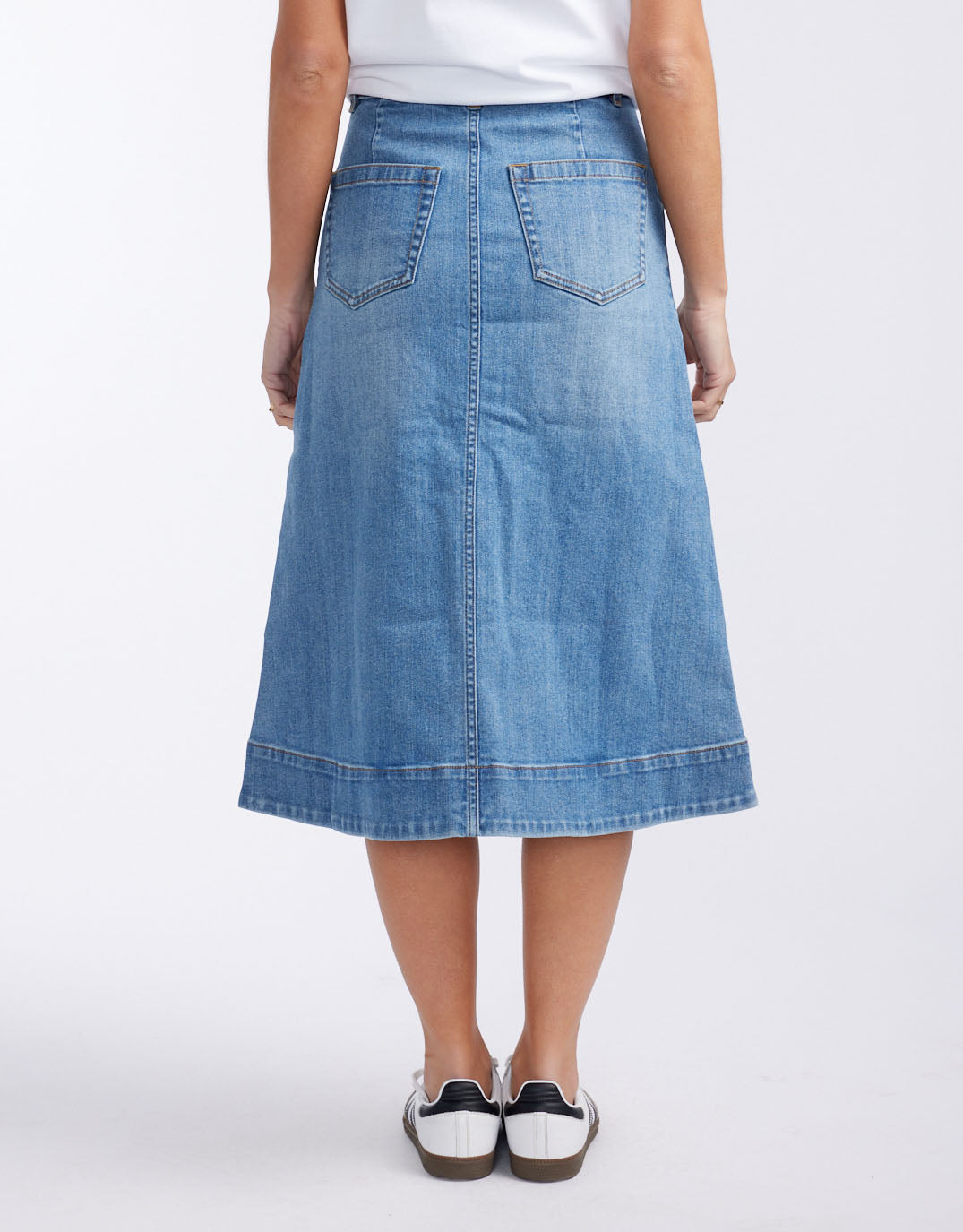 Catalina Midi Skirt - Mid Wash