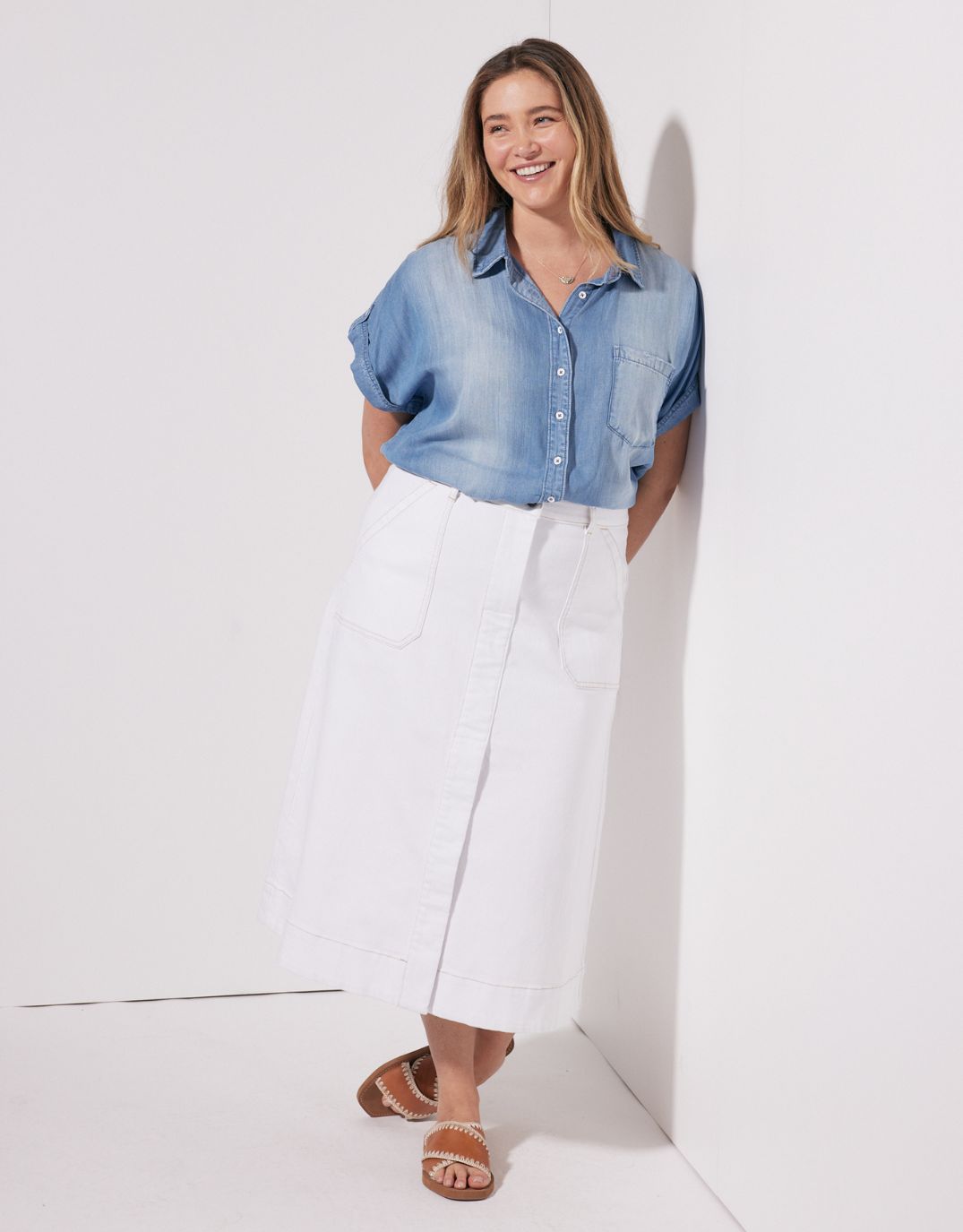 Catalina Midi Skirt - White