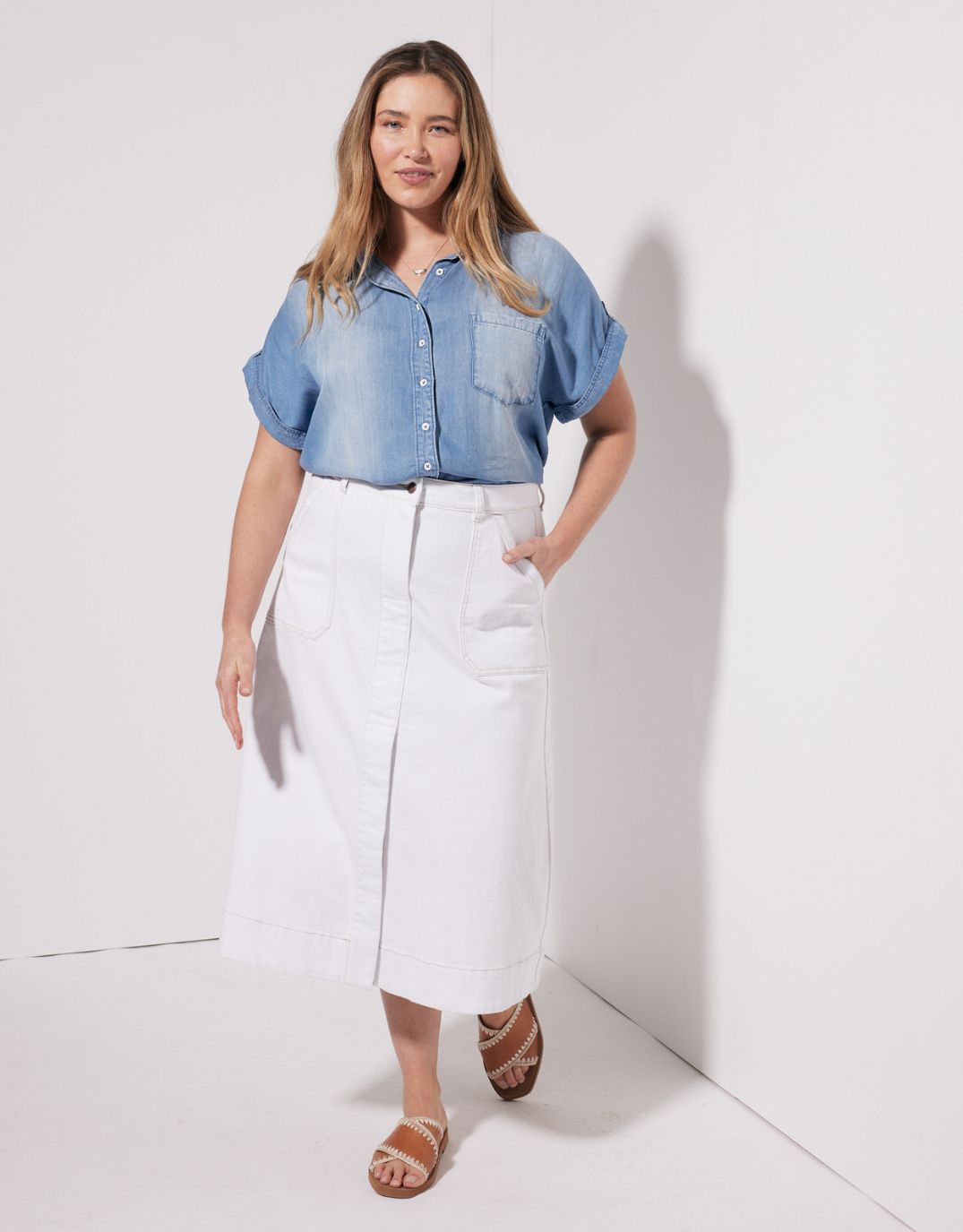 Catalina Midi Skirt - White