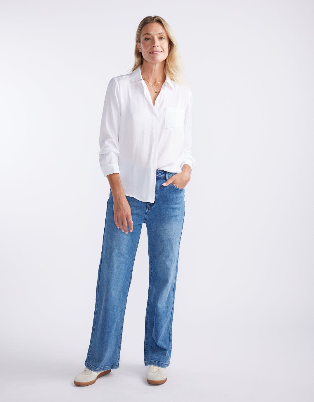 Charlize Drape Shirt - White