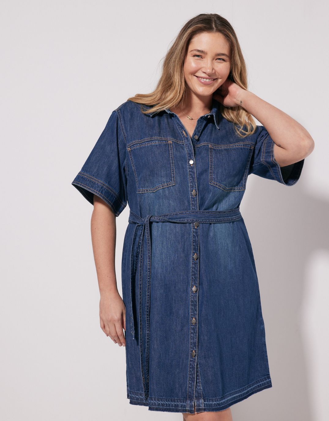 Claudia Denim Dress - Dark Wash