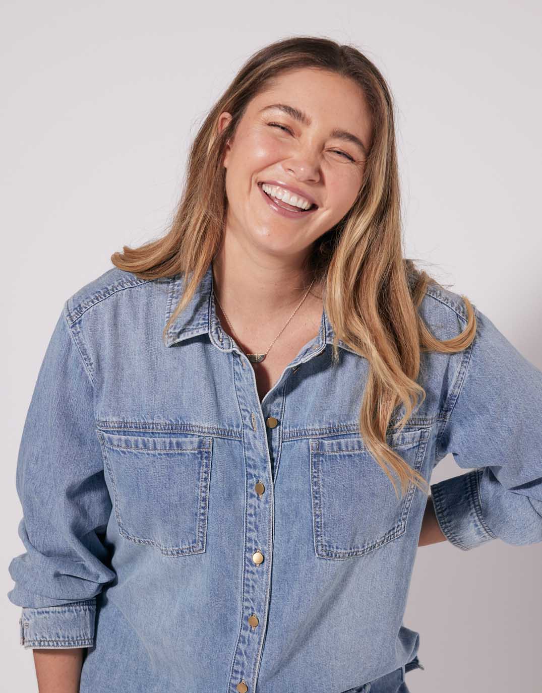 Claudia Relaxed Shirt - Mid Wash