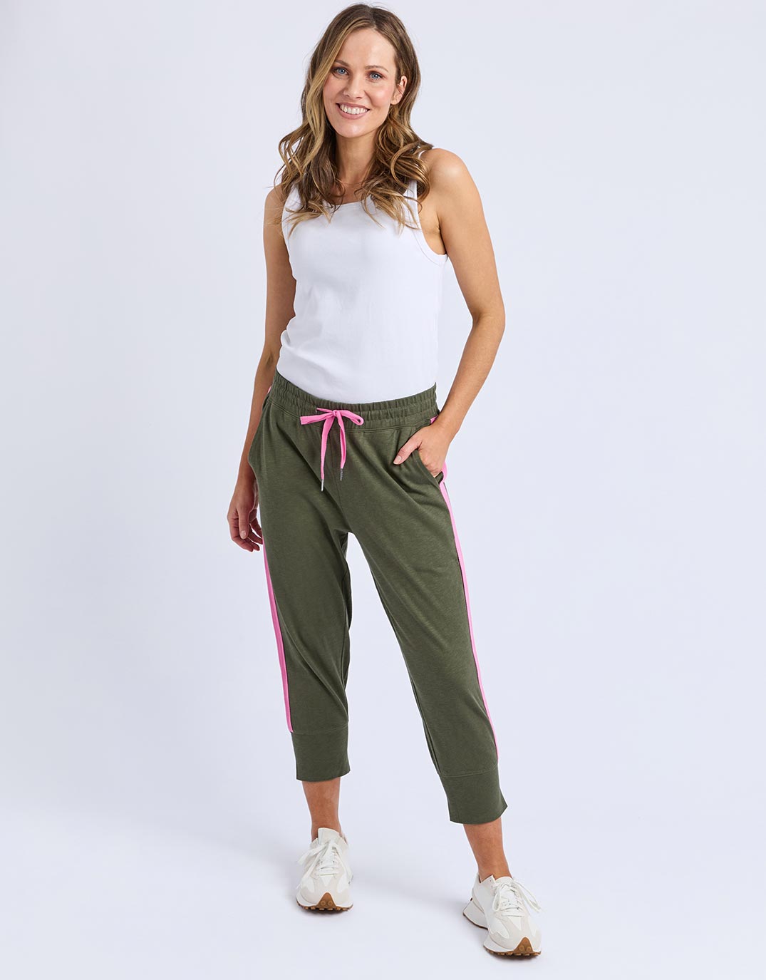3/4 Brunch Pant Side Tape - Clover
