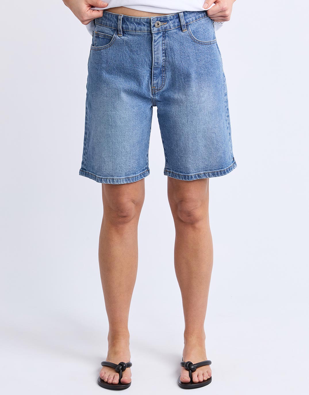 Macie Denim Shorts - Mid Blue Wash