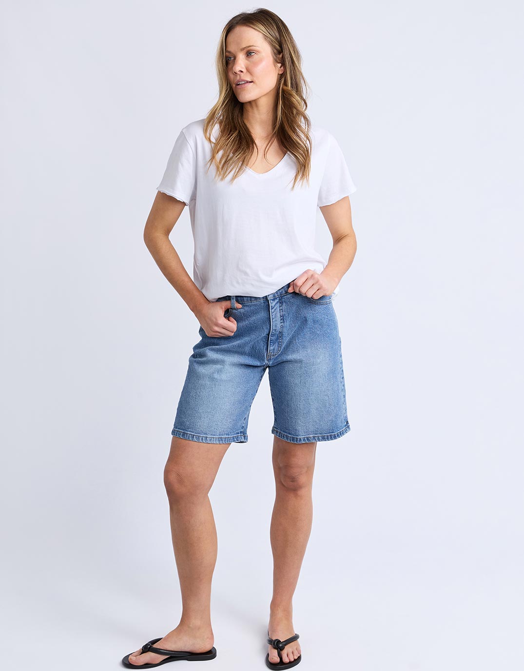 Macie Denim Shorts - Mid Blue Wash