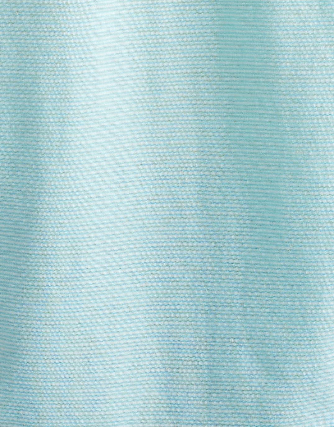 Gelati Stripe Vee Neck Tee - Seaglass