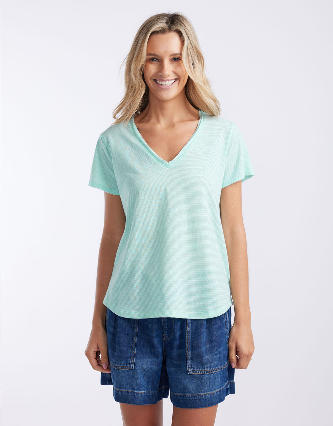 white-co-gelati-stripe-vee-neck-tee-seaglass-womens-clothing