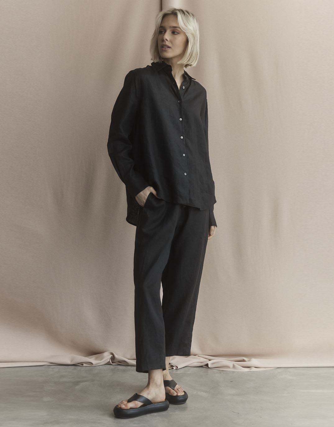 white-co-katie-linen-shirt-black-womens-clothing