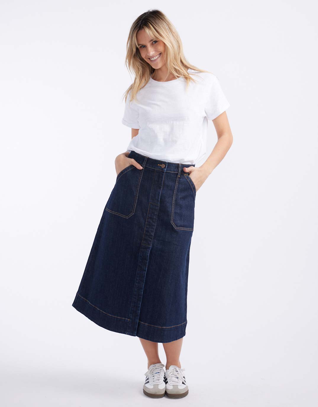 Catalina Midi Skirt - Indigo