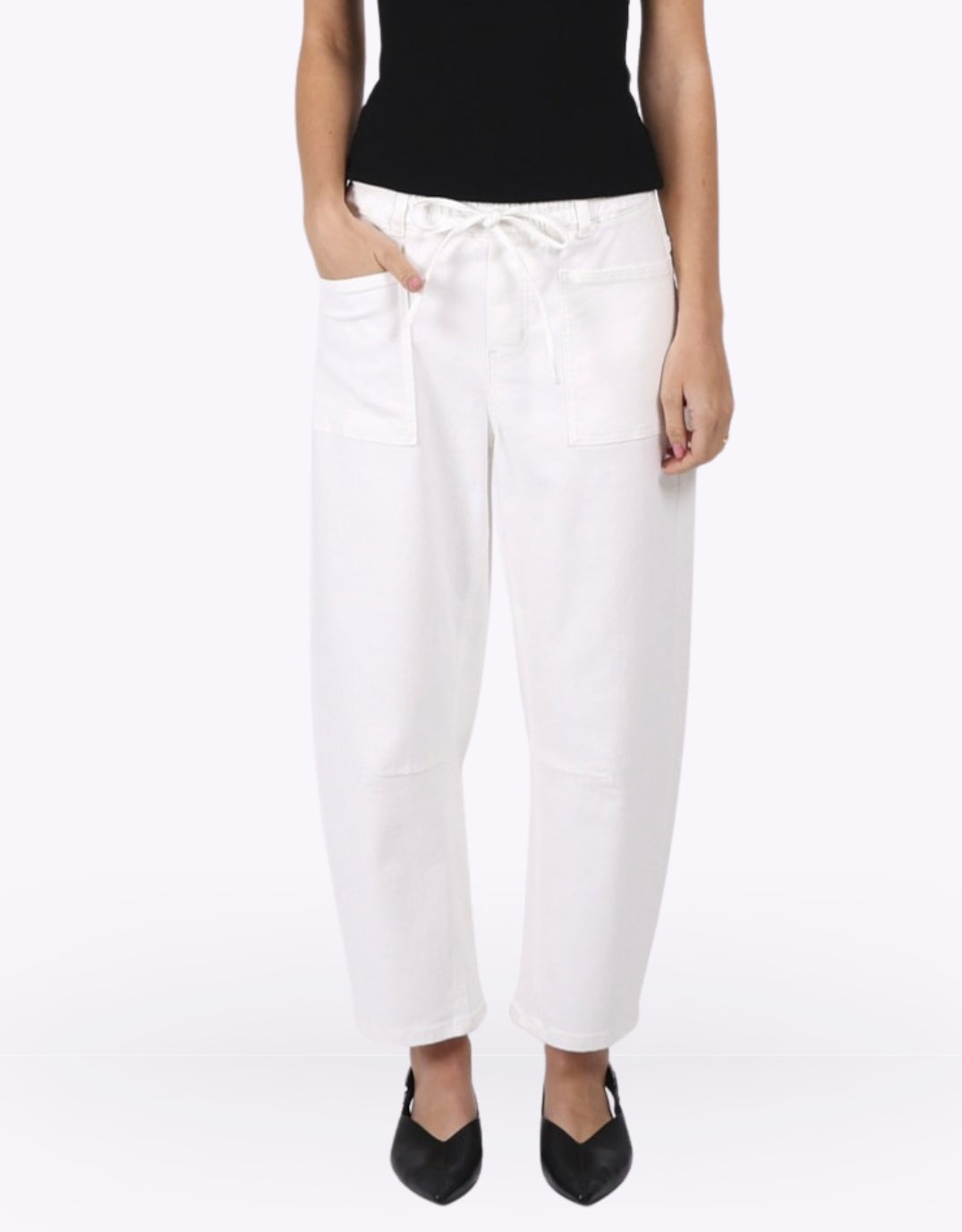 Leo Barrel Jeans - White