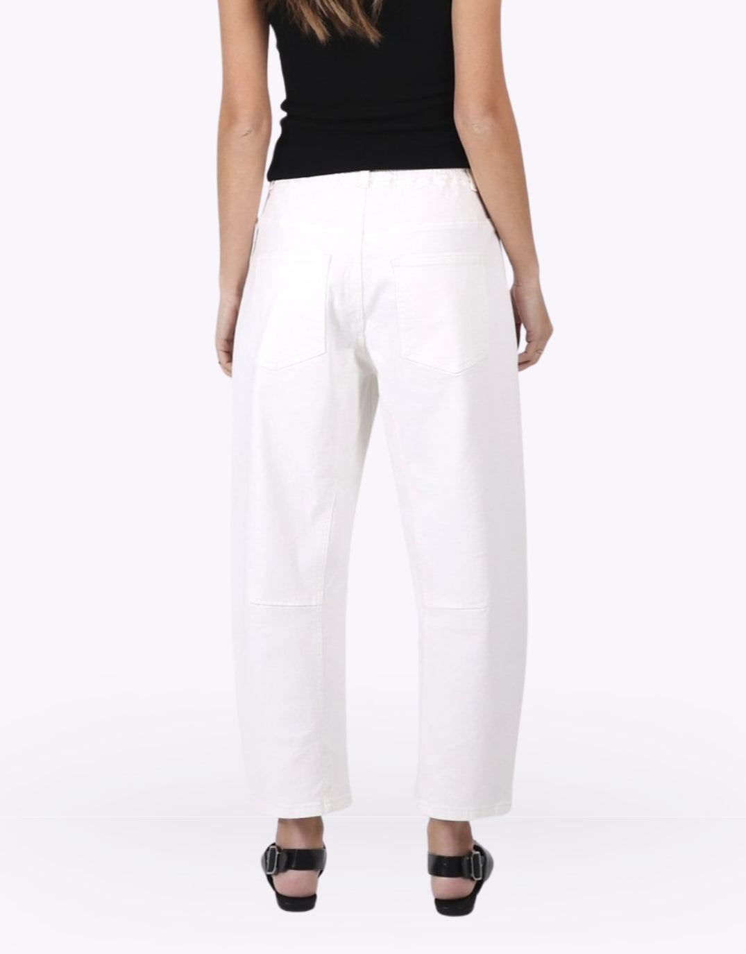 Leo Barrel Jeans - White
