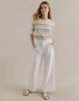 Jude Wide Leg Linen Pants - White