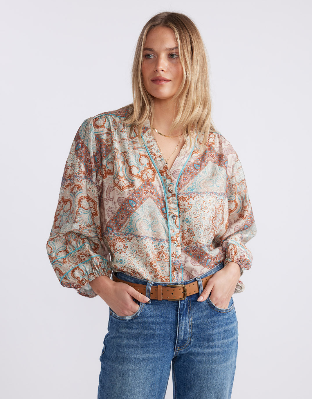 Mila Blouse - Shoreline Paisley