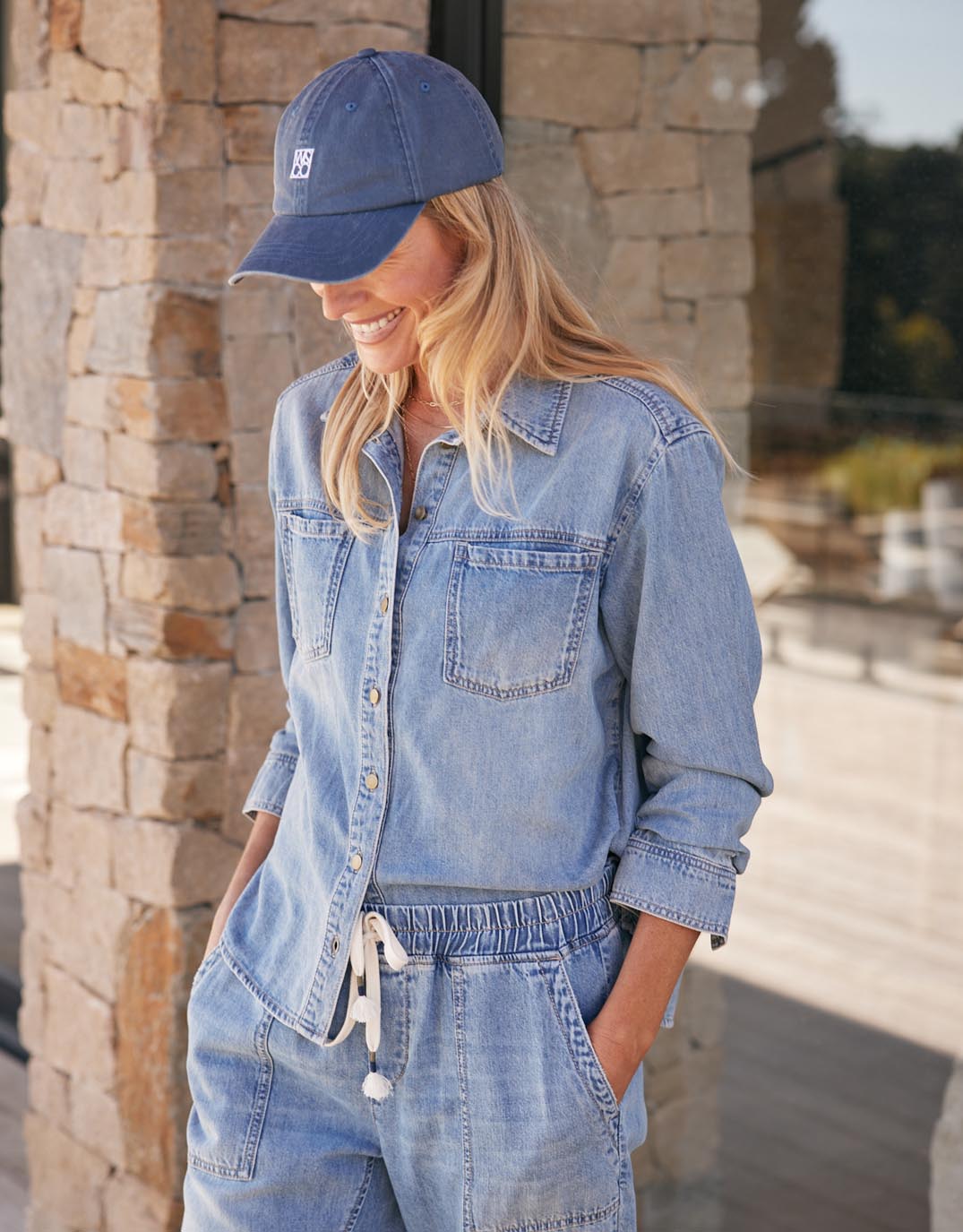 Monogram Cap - Washed Navy