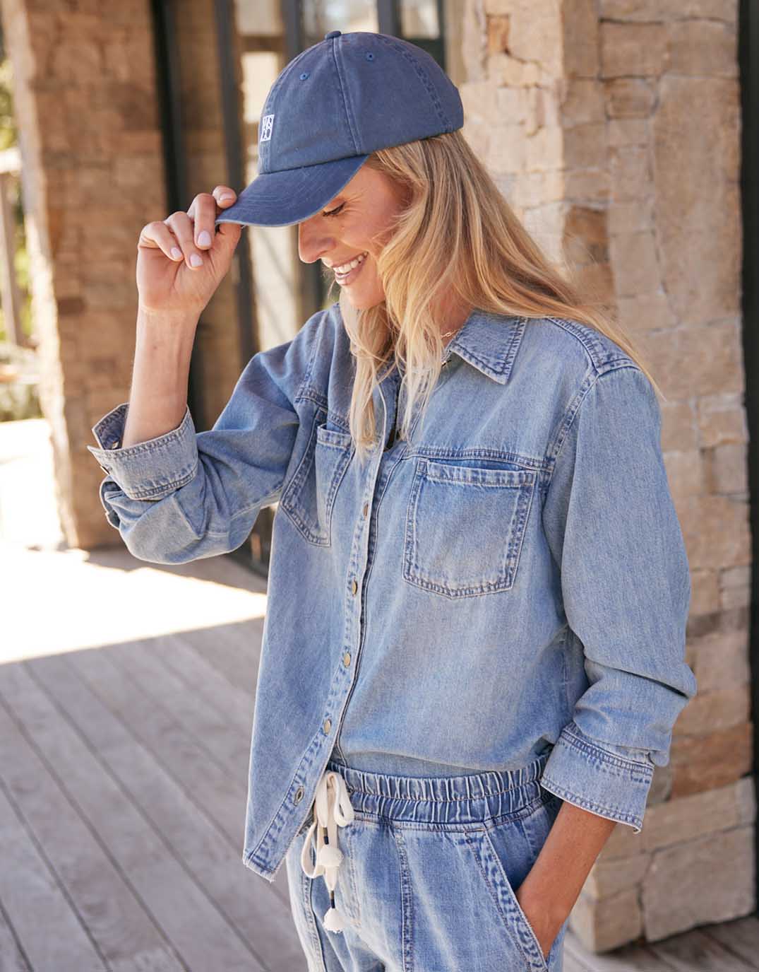 Monogram Cap - Washed Navy