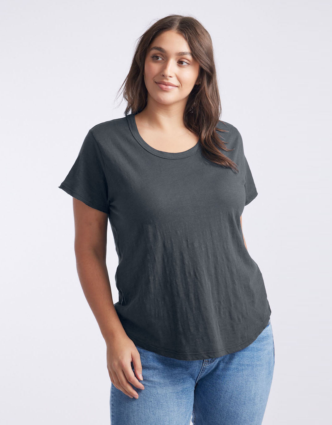 Original Round Neck T-Shirt - Charcoal