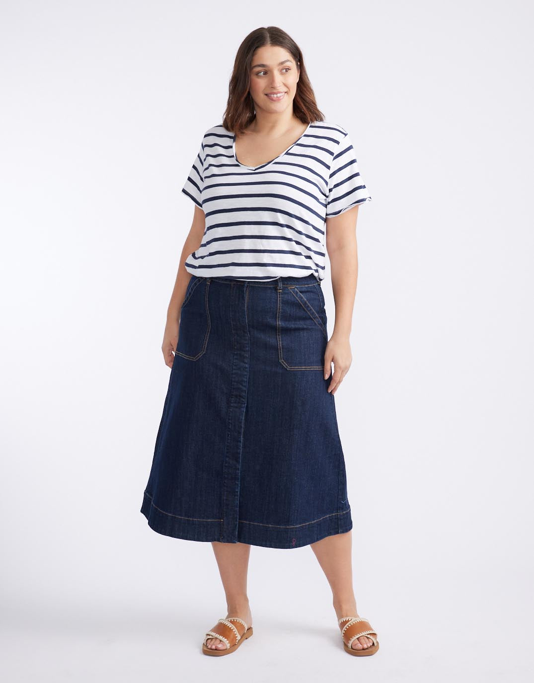 Catalina Midi Skirt - Indigo