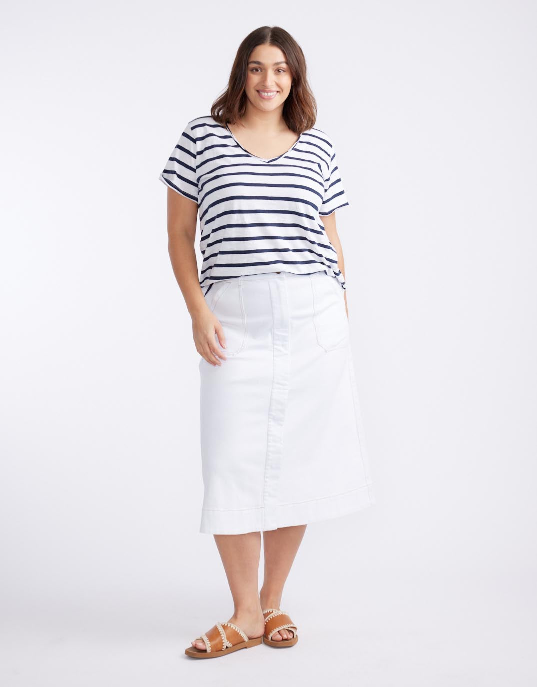 Catalina Midi Skirt - White