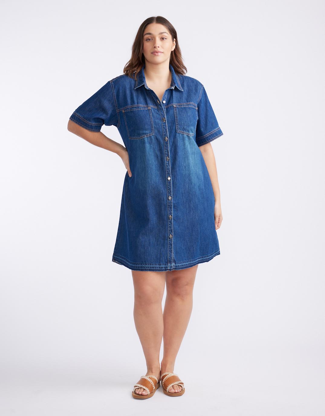 Claudia Denim Dress - Dark Wash
