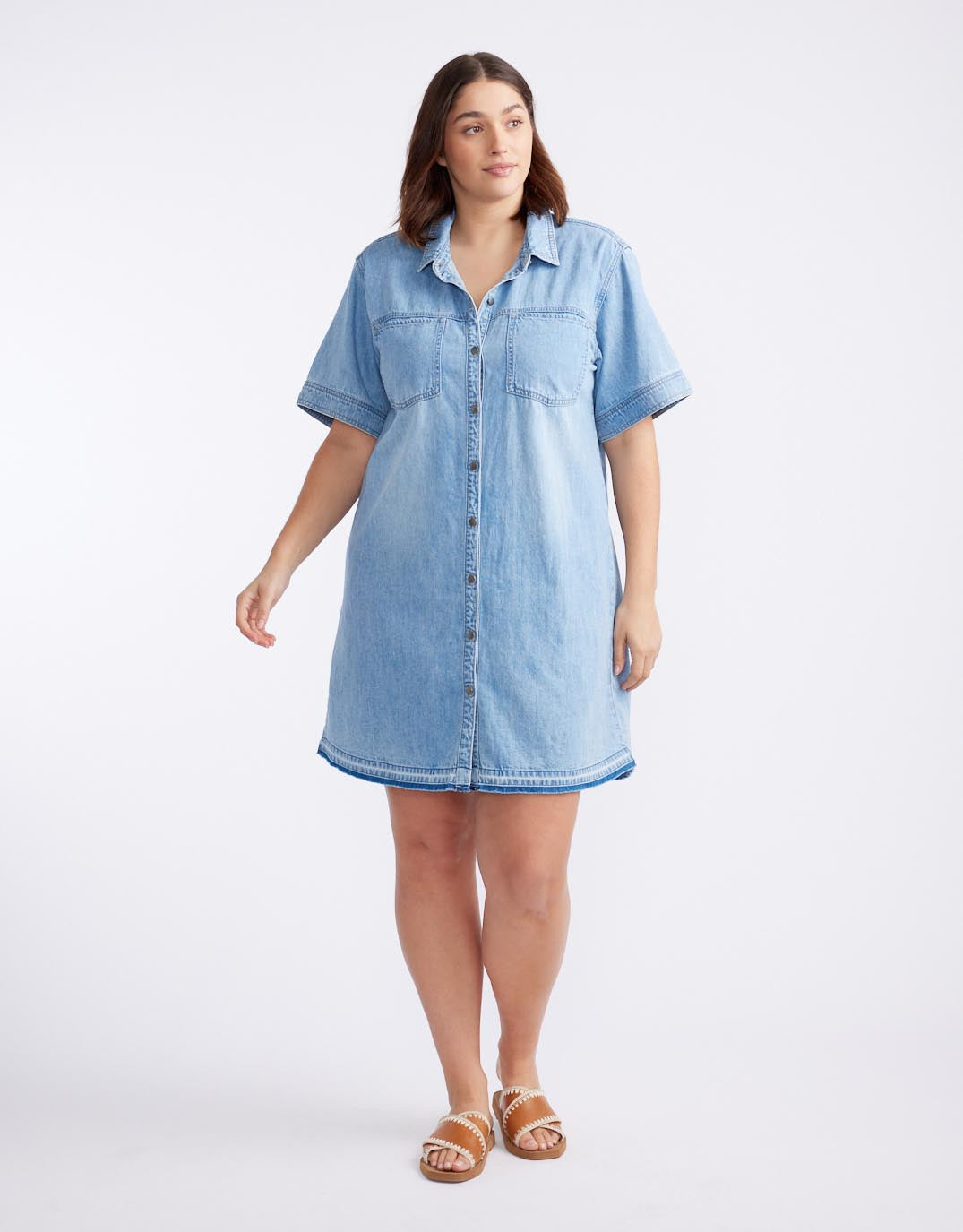 Claudia Denim Dress - Mid Wash
