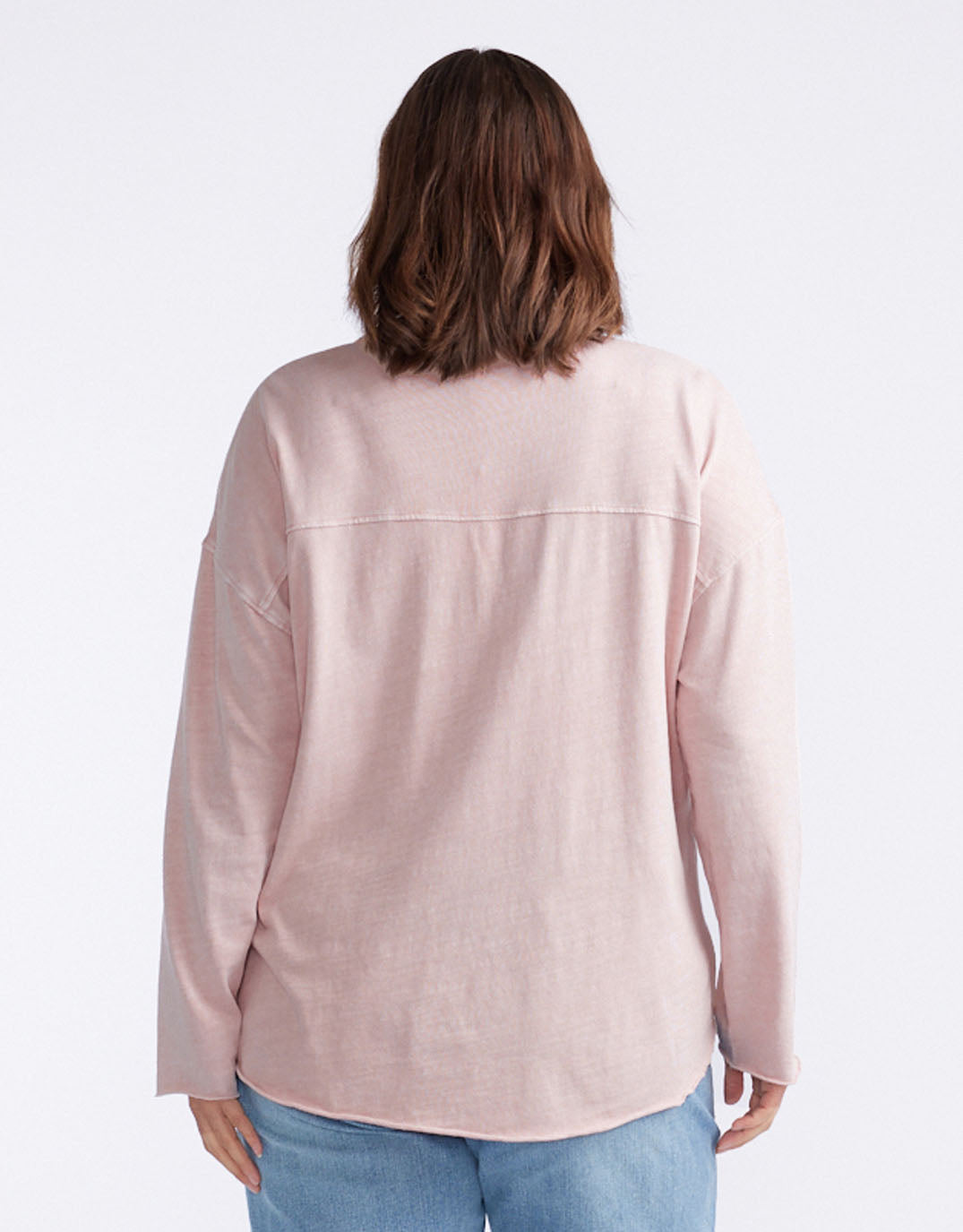 Henley Sunset Top - Dusty Pink