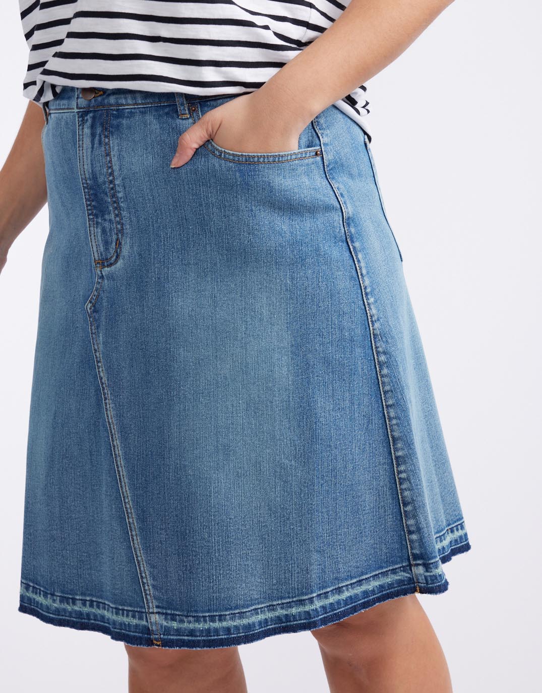 Holly Denim Skirt - Mid Wash