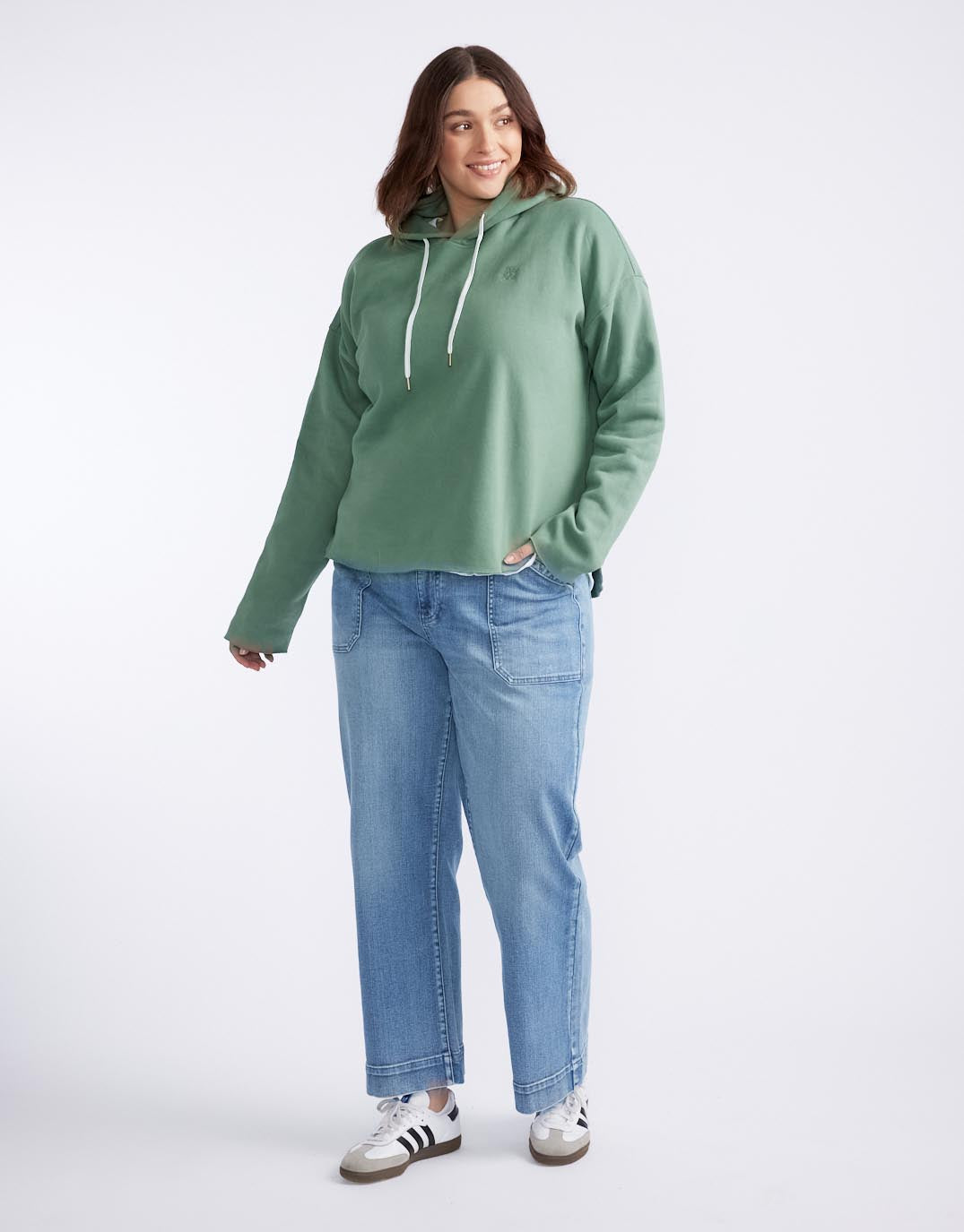 Monogram Fleece Hoodie - Sage