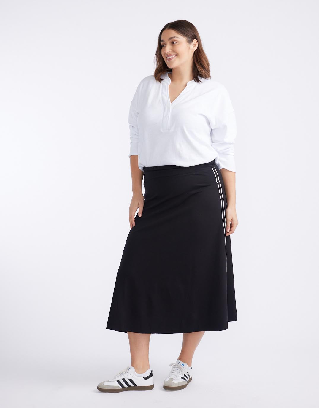 Timeless Ponte Midi Skirt - French Tape
