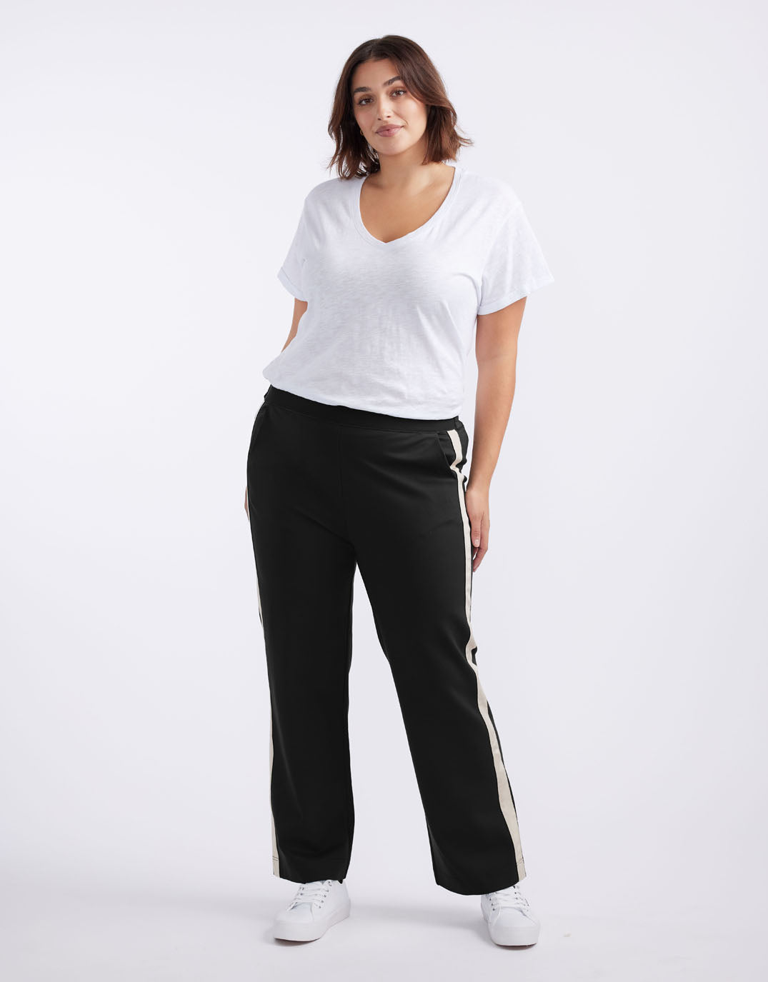 Timeless Straight Leg Ponte Pant - Black/Natural