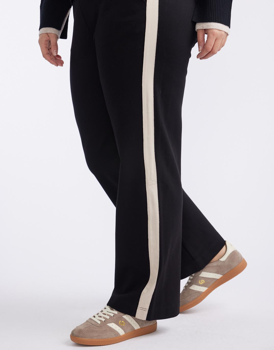 Timeless Straight Leg Ponte Pant - Black/Natural