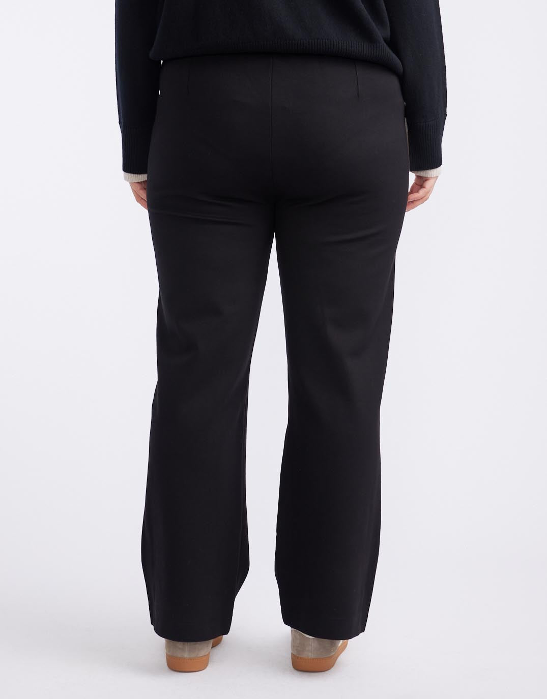 Timeless Straight Leg Ponte Pant - Black/Natural