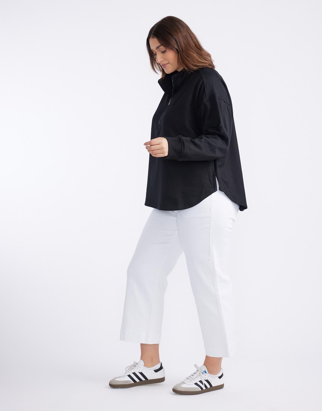 Unwind Half Zip Sweater - Black