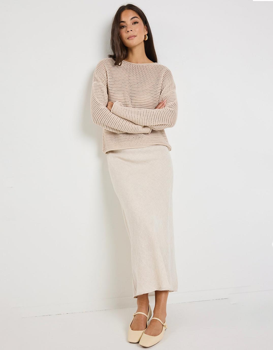 Dawn Crochet Knit Jumper - String