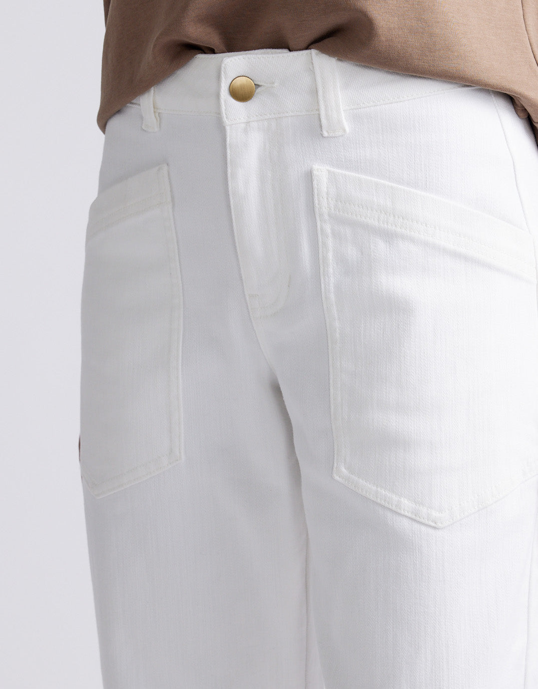 Saskia Cargo Barrel Jean - White