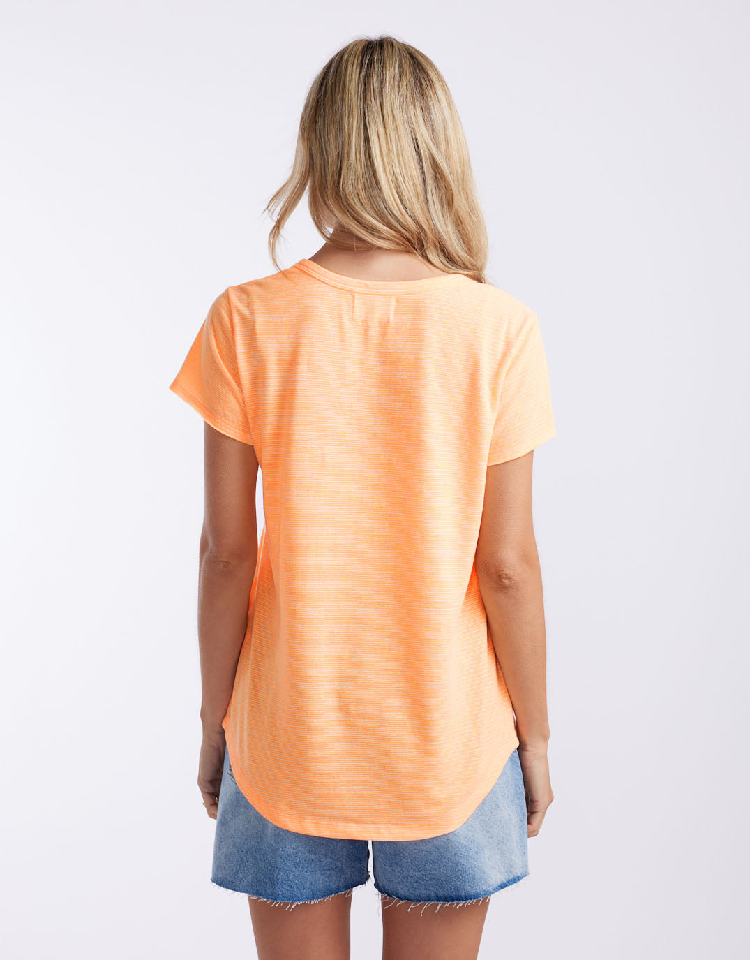 white-co-sorbet-stripe-round-neck-tee-neon-orange-womens-clothing