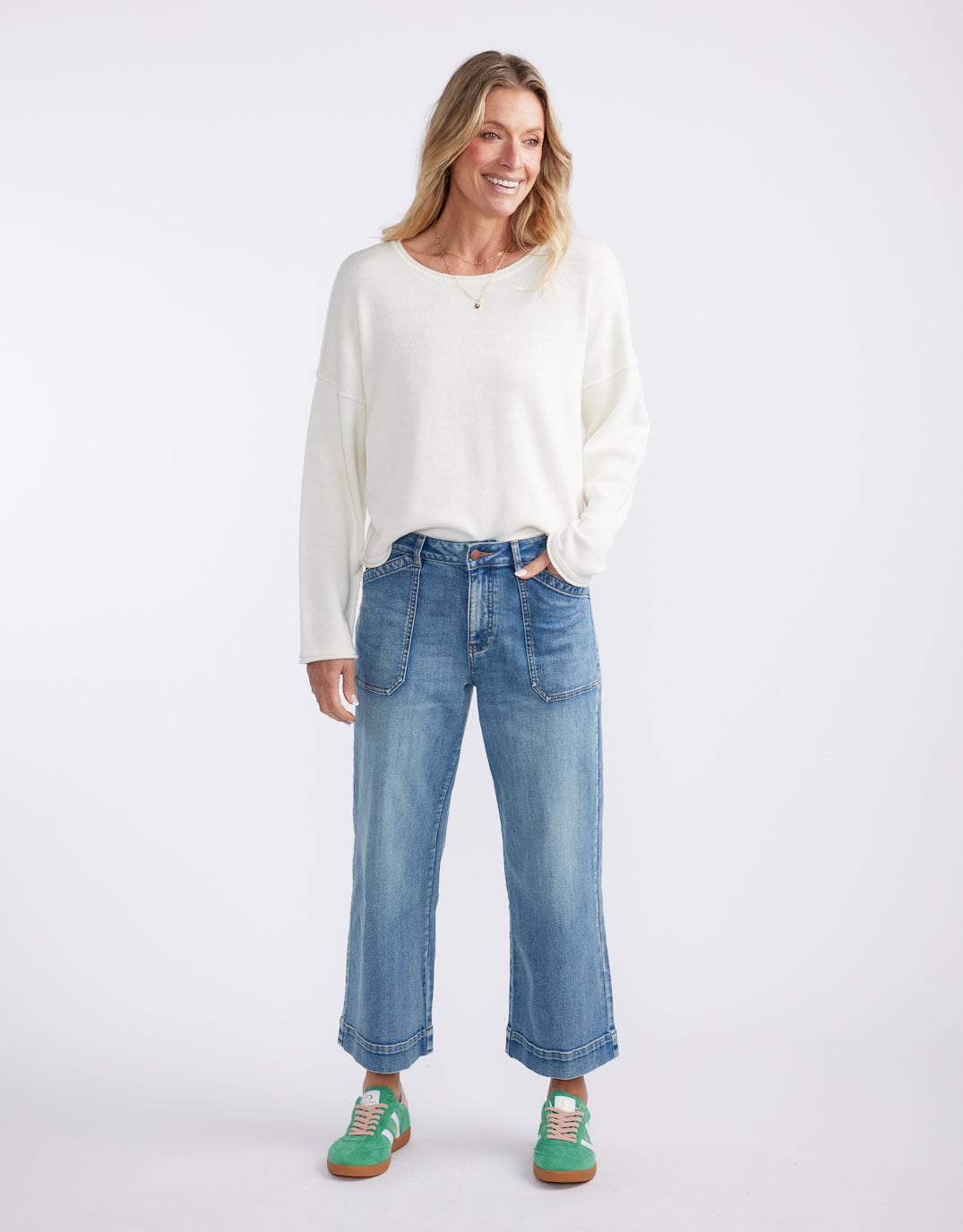 Sorrento Raw Edge Knit - White