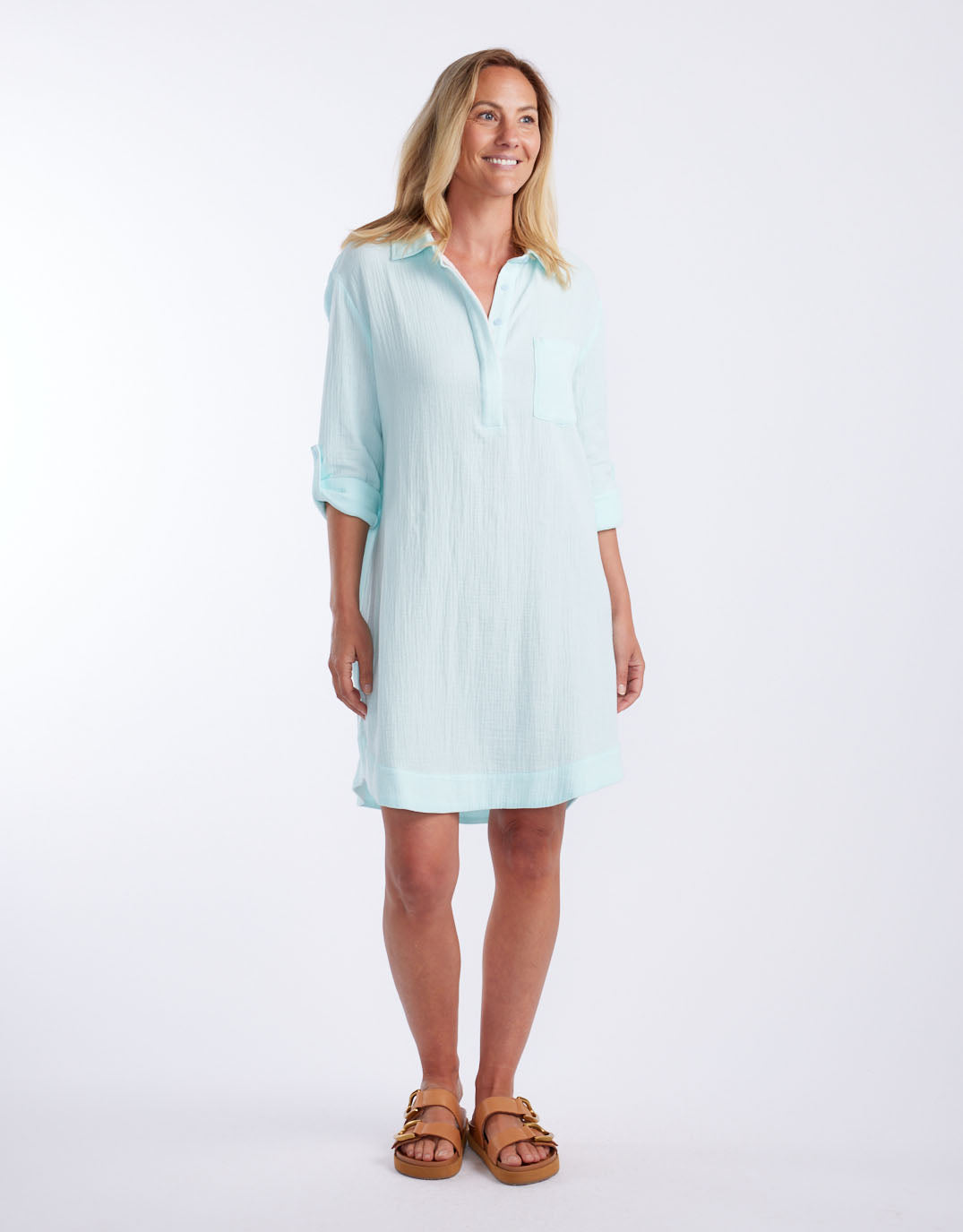 St Barts Dress - Seaglass / Ice Pink