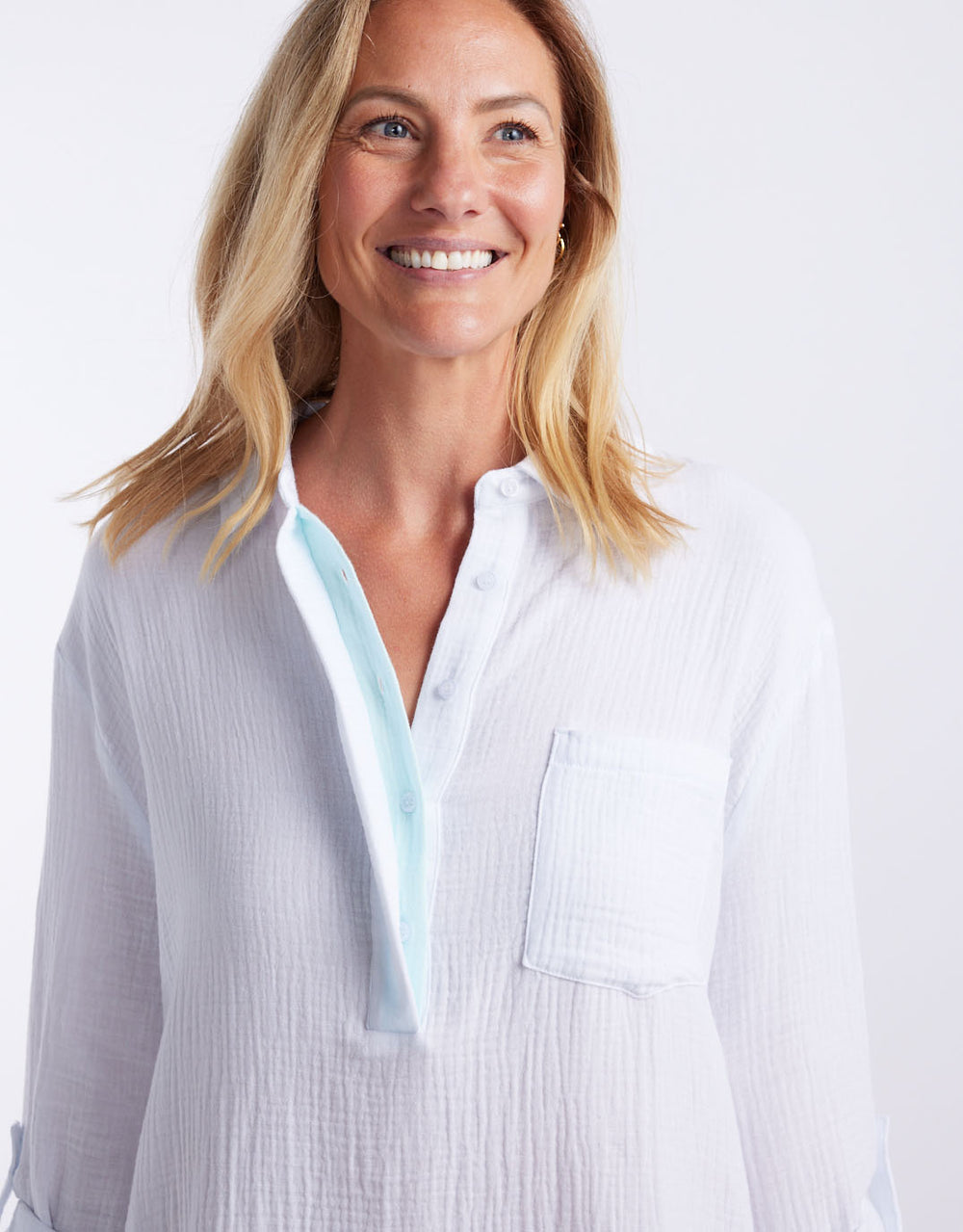 St Barts Dress - White / Seaglass