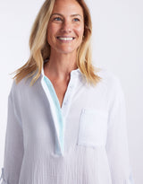 St Barts Dress - White / Seaglass