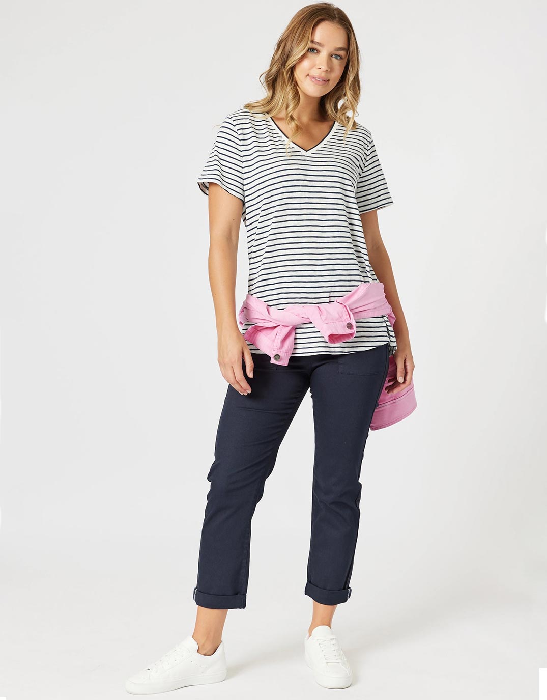 Isabella Cotton Pant - Navy