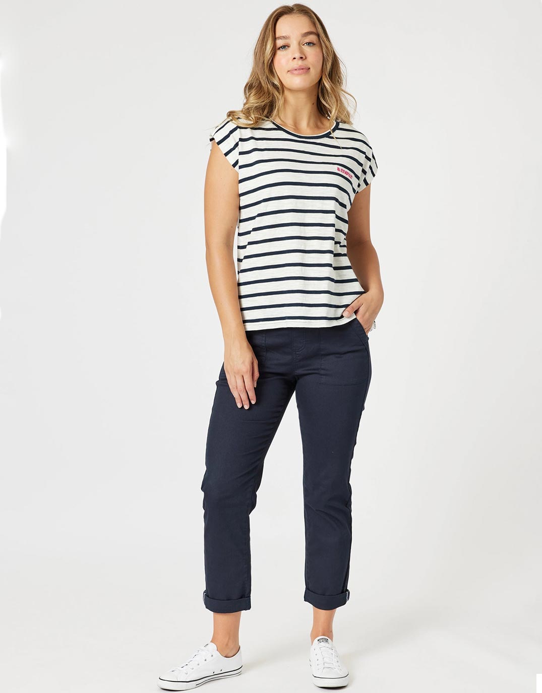 Isabella Cotton Pant - Navy