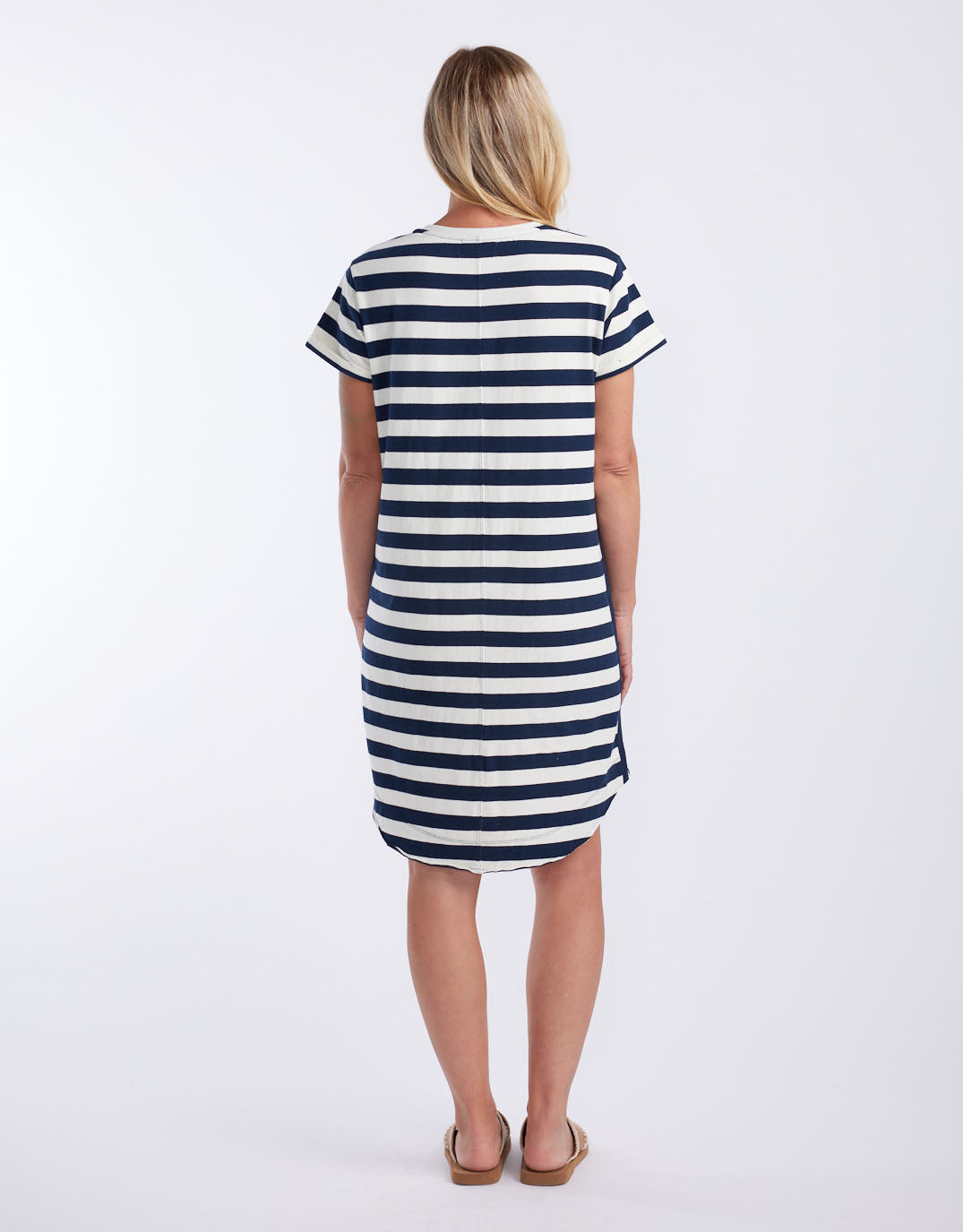 white-co-turn-back-tee-dress-short-navy-white-stripe-womens-clothing