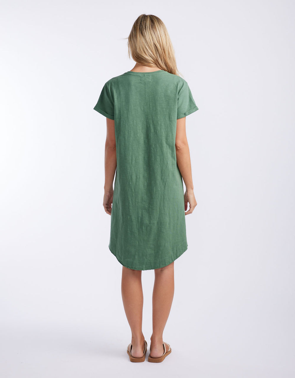 white-co-turn-back-tee-short-dress-khaki-womens-clothing