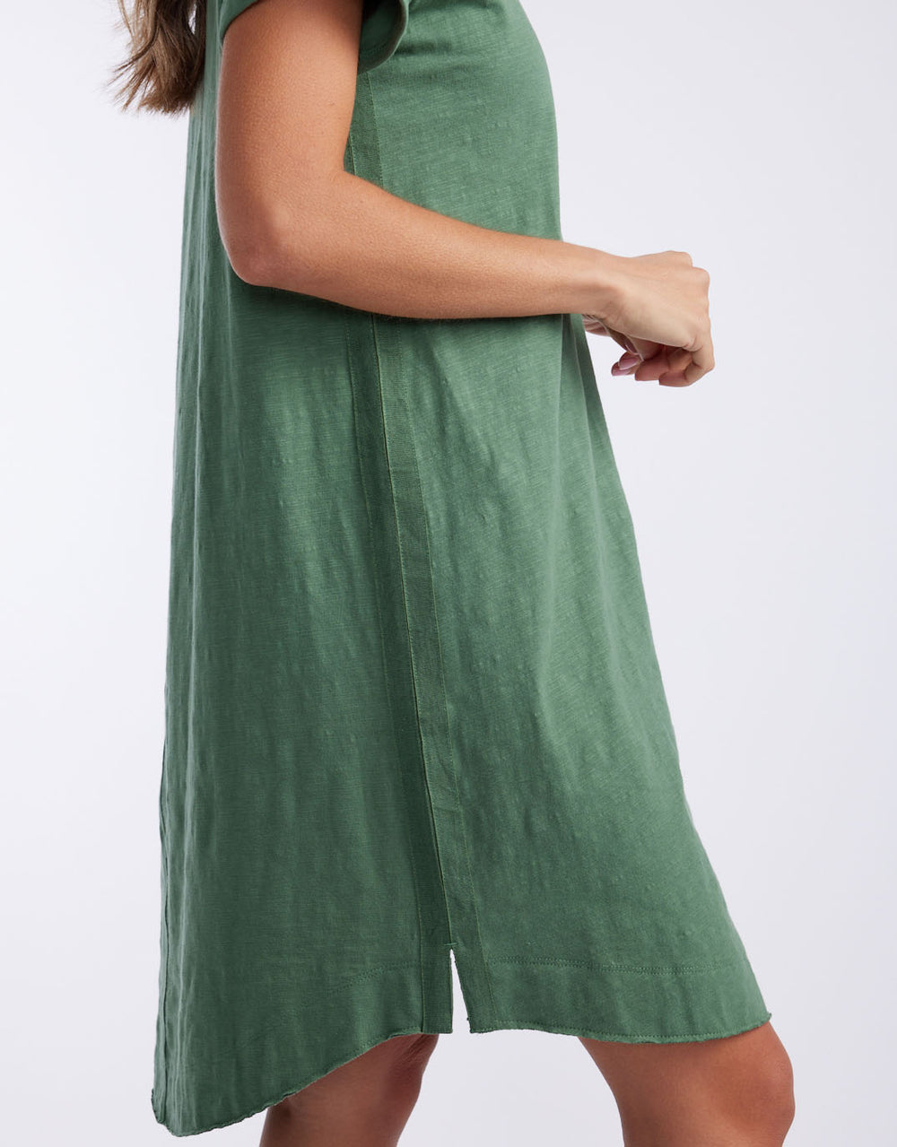 white-co-turn-back-tee-short-dress-khaki-womens-clothing