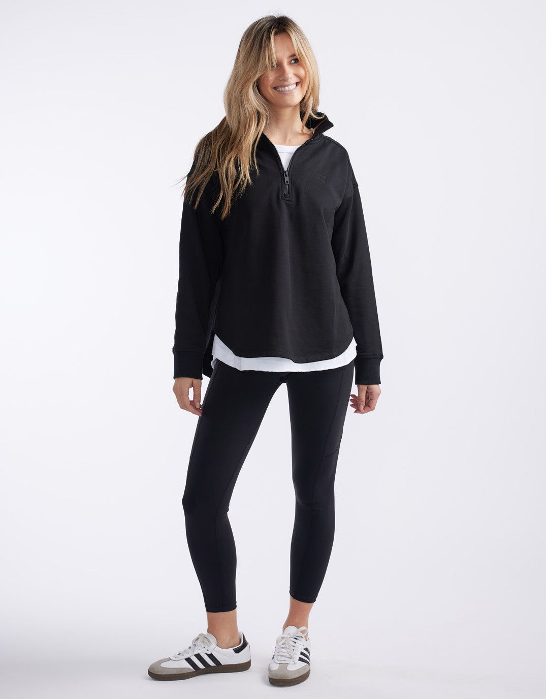 Unwind Half Zip Sweater - Black