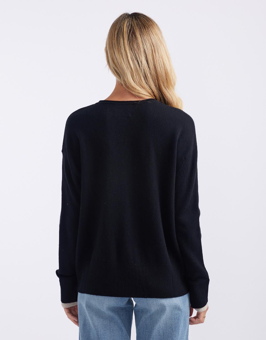 white-co-upstate-double-cuff-knit-jumper-black-oat-womens-clothing