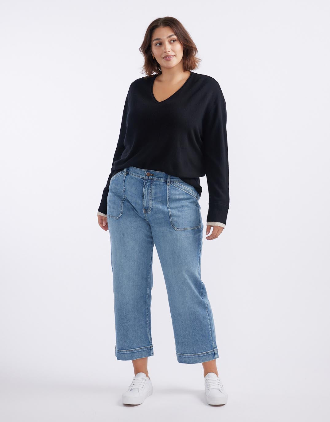 white-co-upstate-double-cuff-knit-jumper-black-oat-womens-clothing