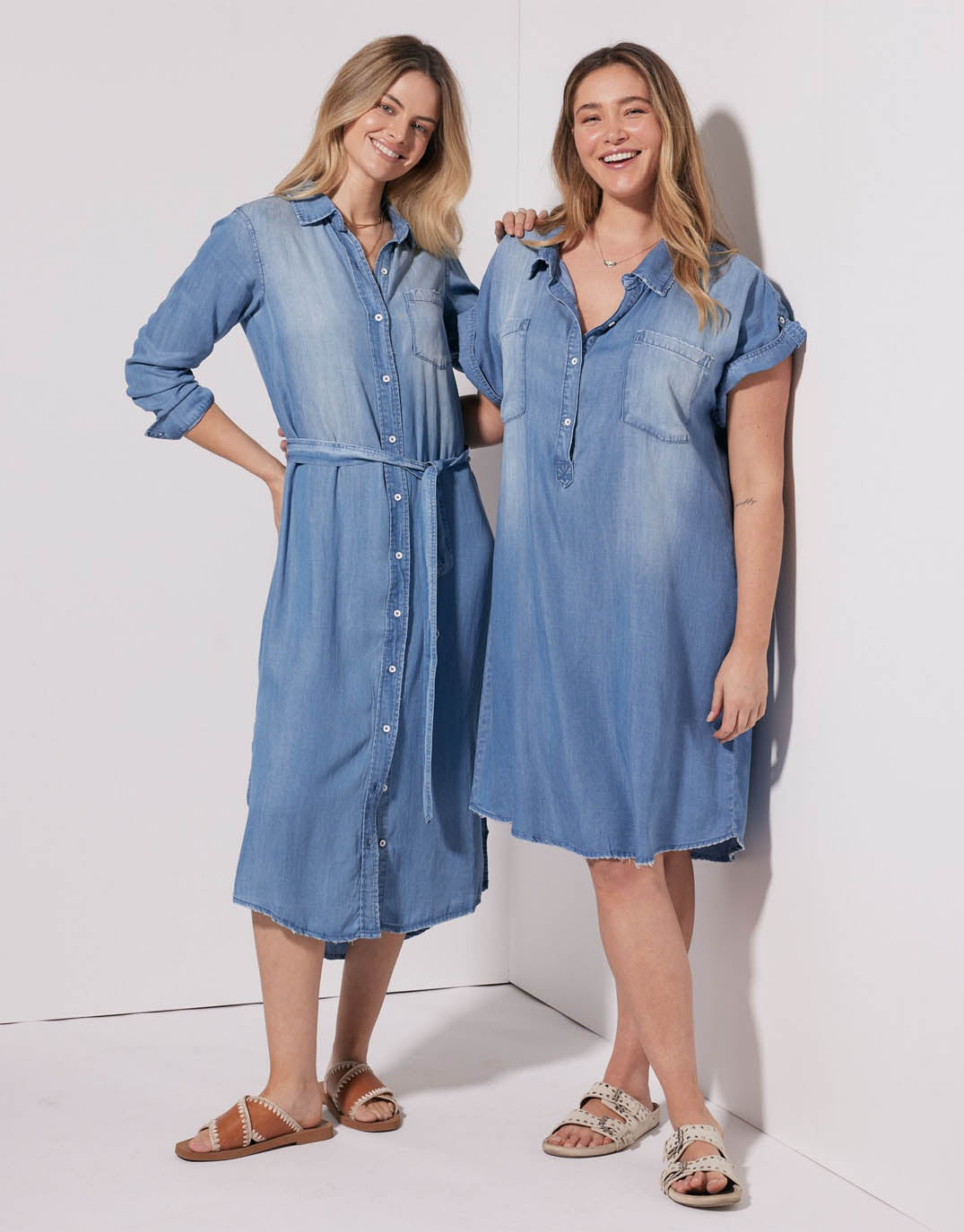 Amber Vintage Denim Dress - Chambray
