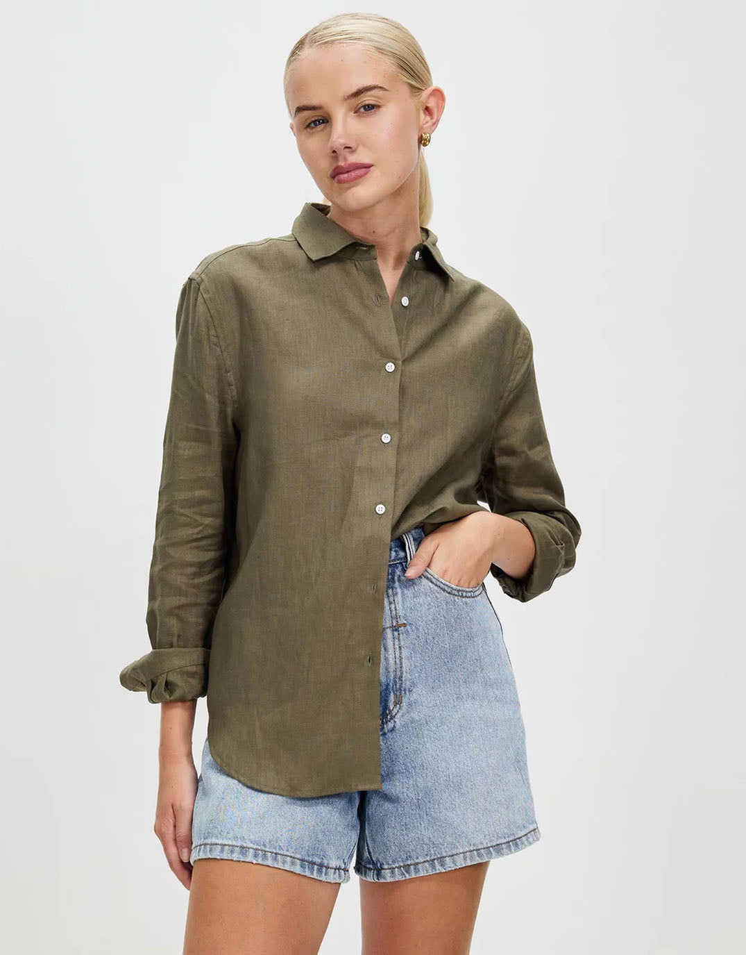 Katie Linen Shirt - Khaki